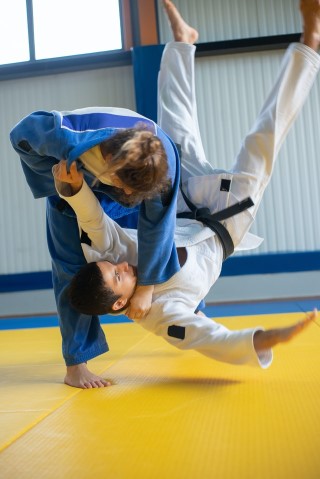 Knuffelende Judoka's